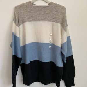 Long Sleeve Sweater : Blue Striped